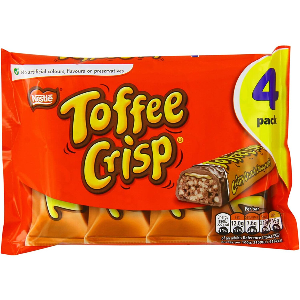 Nestle Nestlé Toffee Crisp 172.8 G (Pack Of 15, Total 60 Bars)