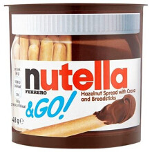 Nutella Ferrero & Go! Hazelnut Spread with Cocoa and Breadsticks 48g (Pack of 12 x 48g)