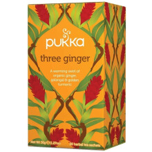 New Pukka Three Ginger, Organic Herbal Tea with Galangal & Turmeric x 4 Boxes (80 Tea Bags)