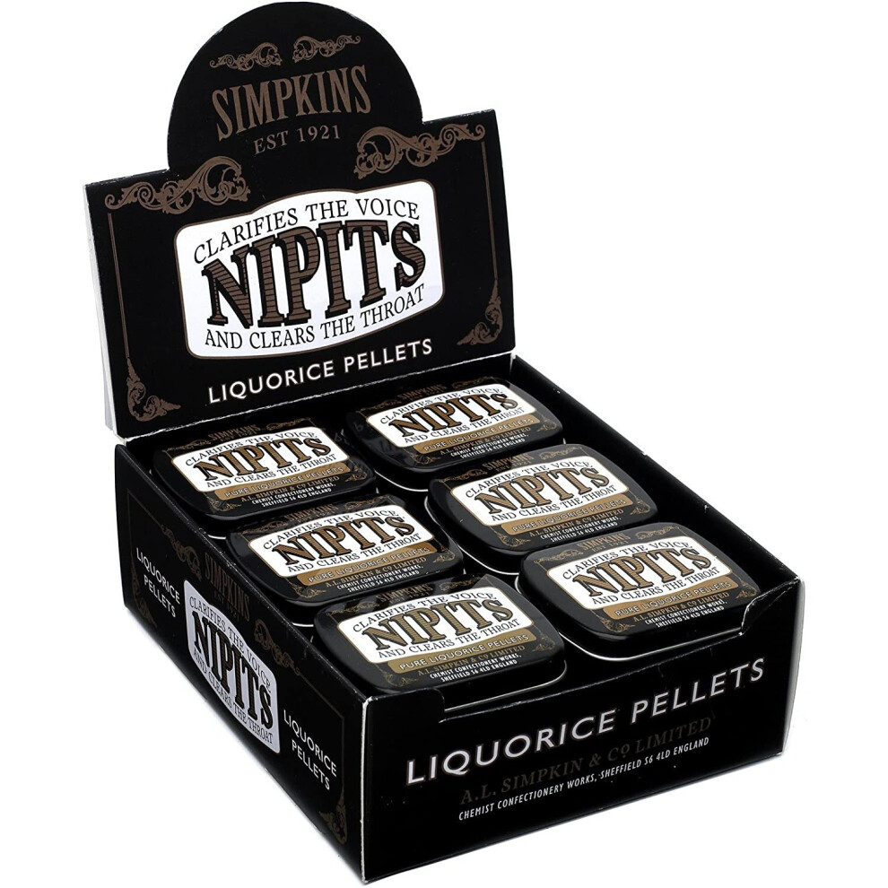 Simpkins Nipits Liquorice Pellets 18 x Pocket-Sized Tins