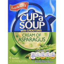 Batchelors Cup a Soup with Croutons Cream of Asparagus 4 Sachets 117 g (Pack of 9)