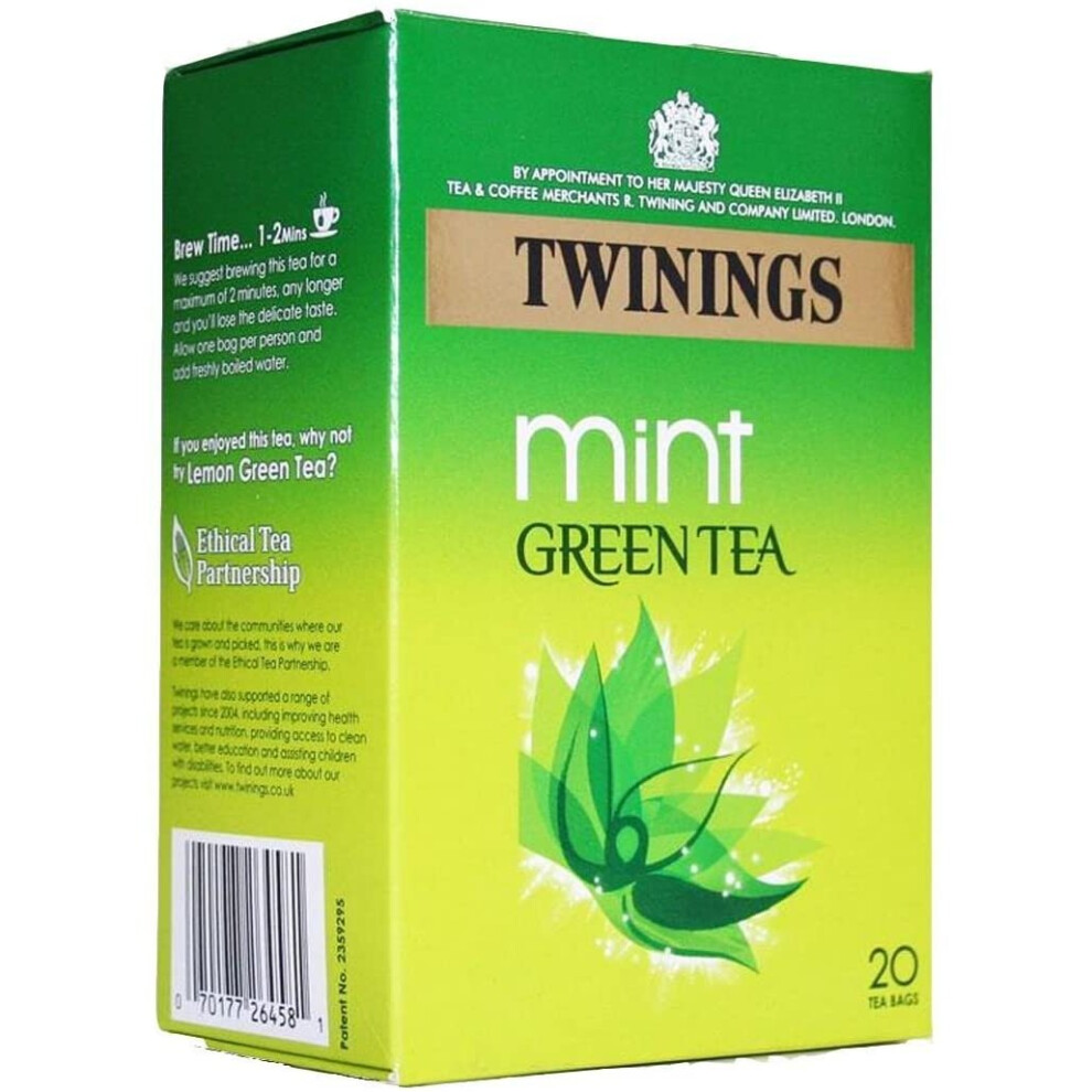 Twinings Green Teas | Pure Light Delicate Mint | 4 x 20 Bags