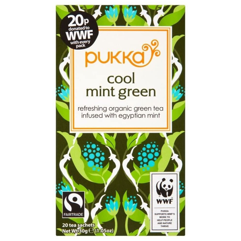 Pukka Organic Fairtrade Mint Green Tea (20) - Pack of 2