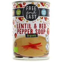 Free & Easy Lentil & Red Pepper Soup - Organic 400g (Pack of 6)