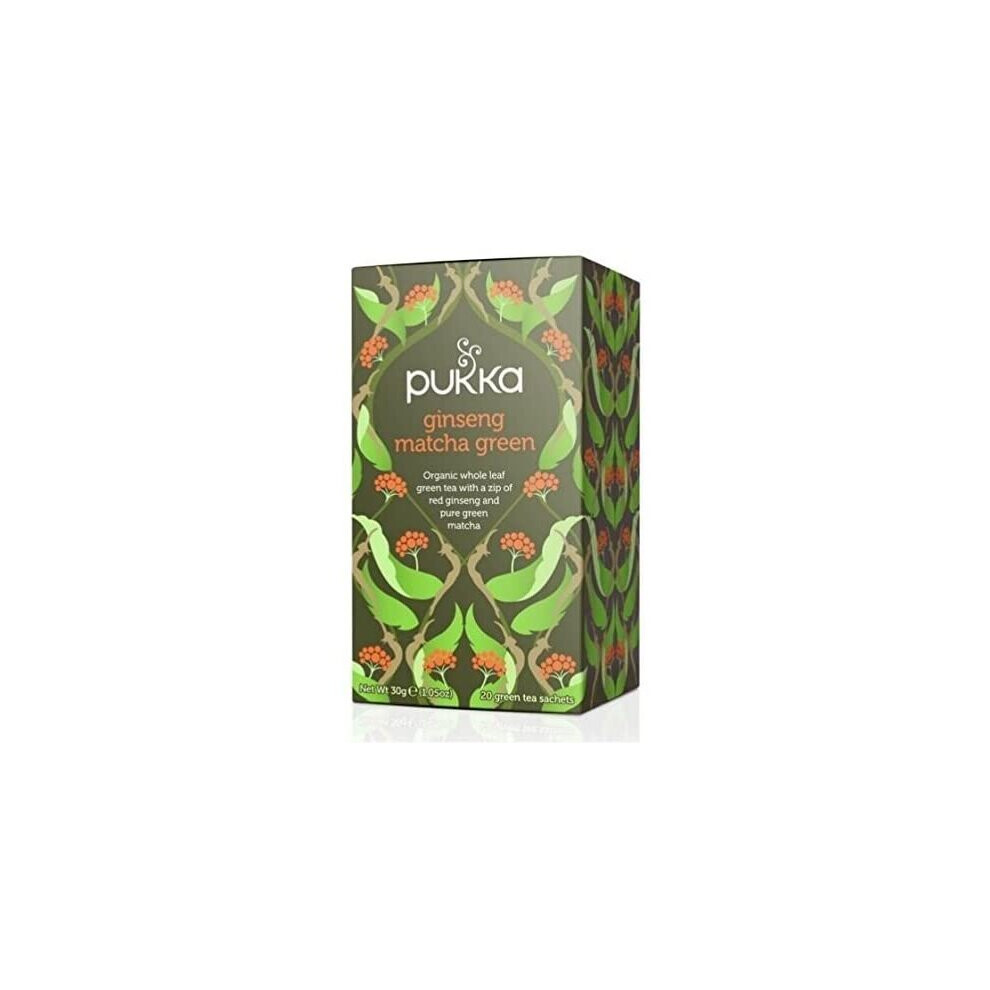 Pukka Organic Ginseng Matcha Green Tea 20 Satchets (Pack of 3)