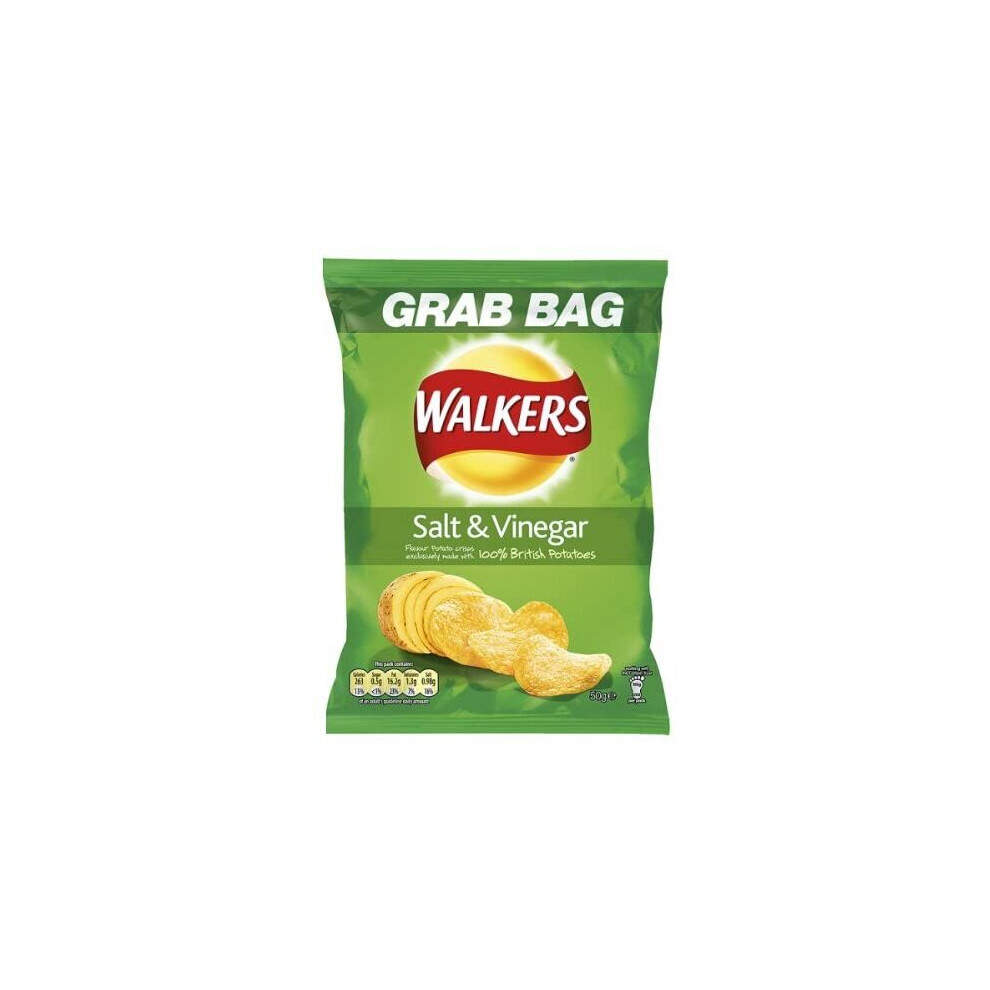 Walkers Grab Bags Salt and Vinegar Flavoured Crisps 32x50g Bags