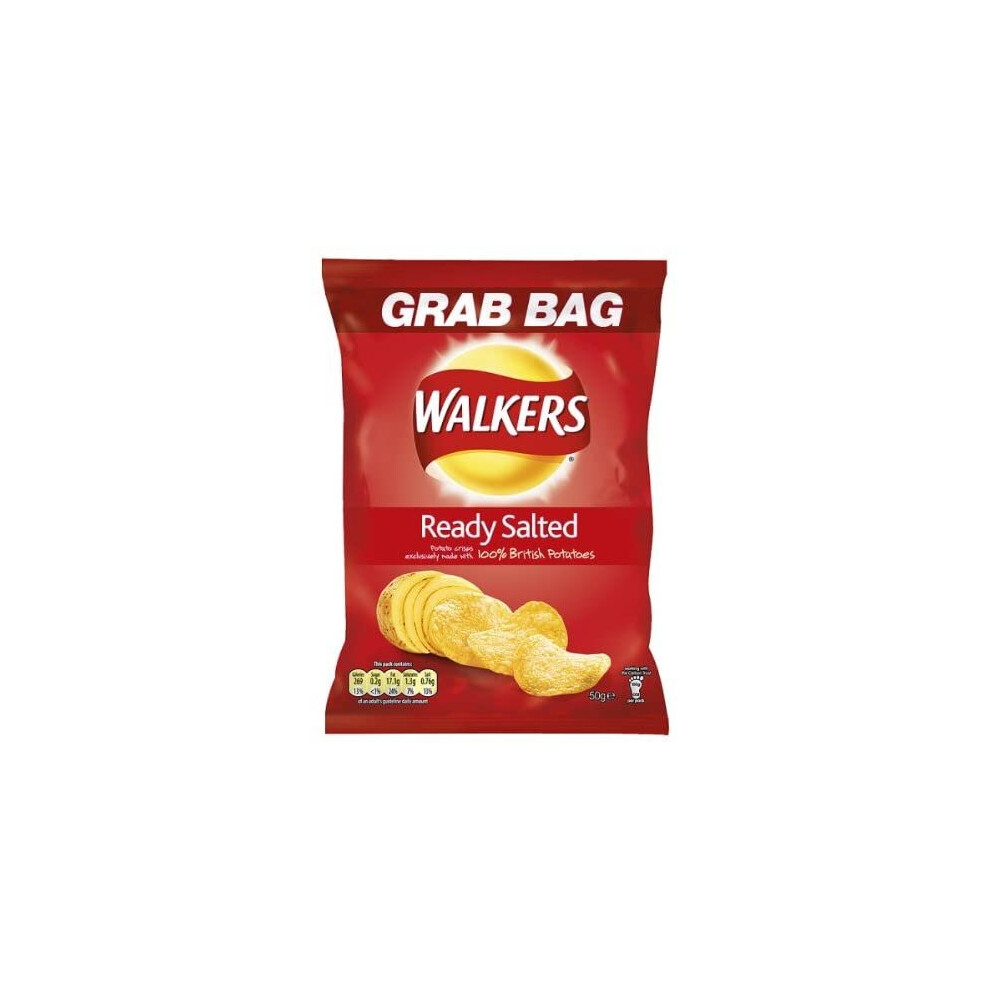 Walkers Ready Salted Potato Crisps 50 g (Pack of 32)