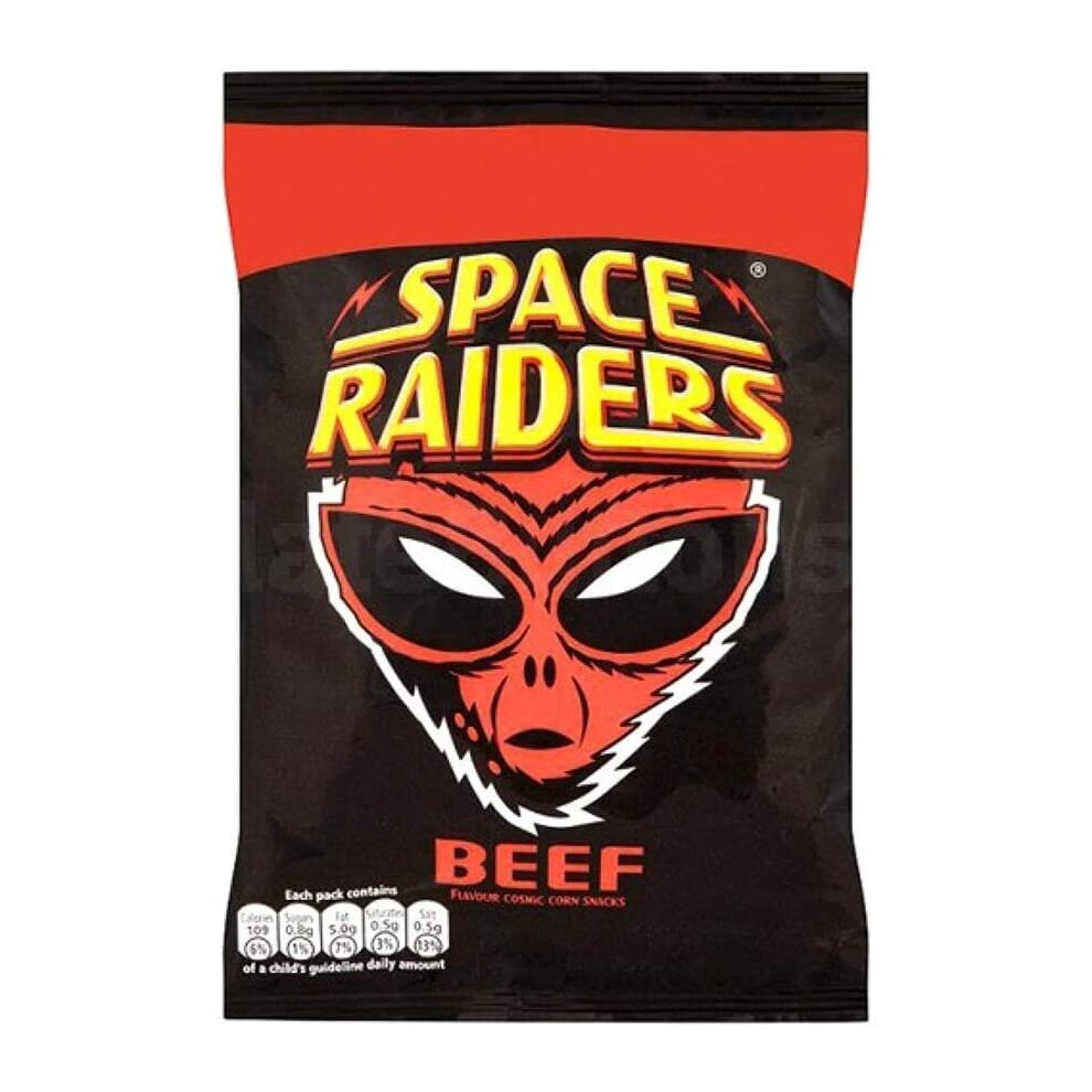 Space Raiders Beef Flavoured Cosmic Corn Snack Crisps Pack of 36