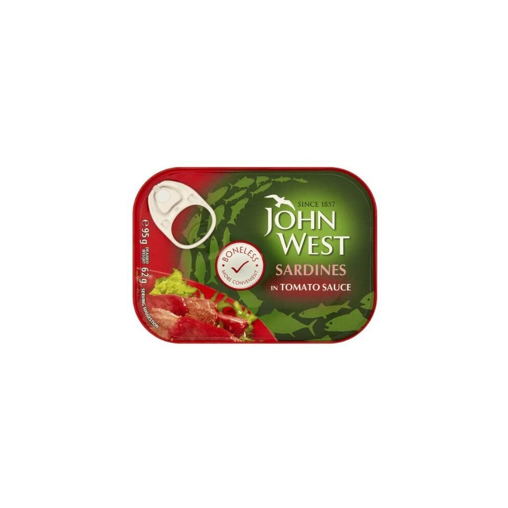 John West Sardines Skinless & Boneless In Tomato Sauce (95G) - Pack Of 12