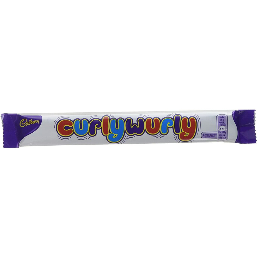 Cadbury Curly Wurly Chocolate Bar, 26g (Pack of 48)