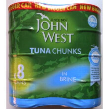 John West Tuna Chunks in Brine – 8 x 200g, High-Protein Ready-to-Use Tuna