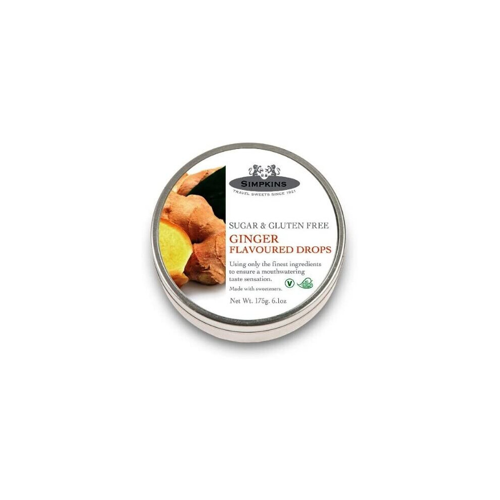 Simpkins Sugar & Gluten Free - Traditional Travel Sweets Tin 175G (Ginger)