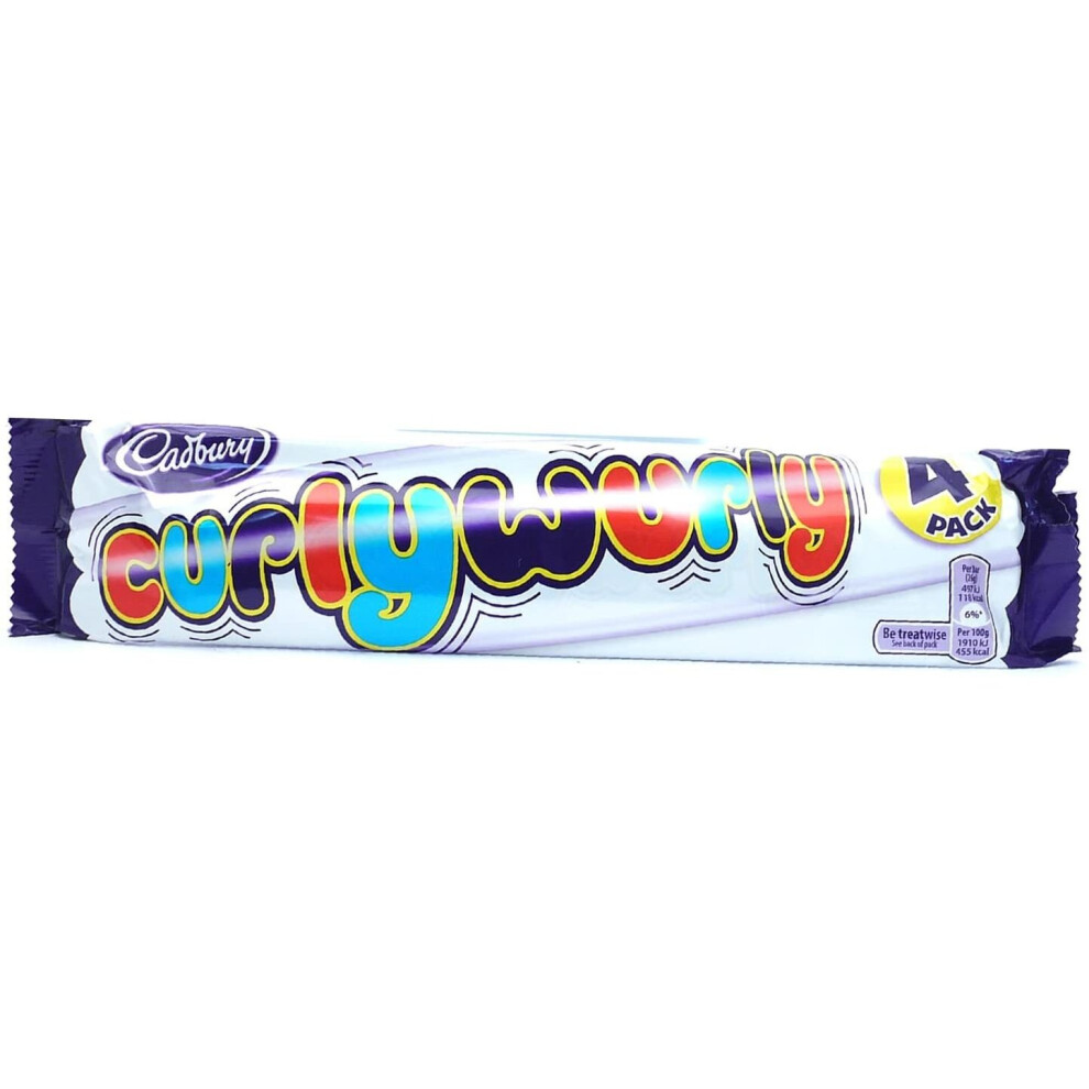 Cadbury Curly Wurly 104g (28 Packs of 4, Total 112)