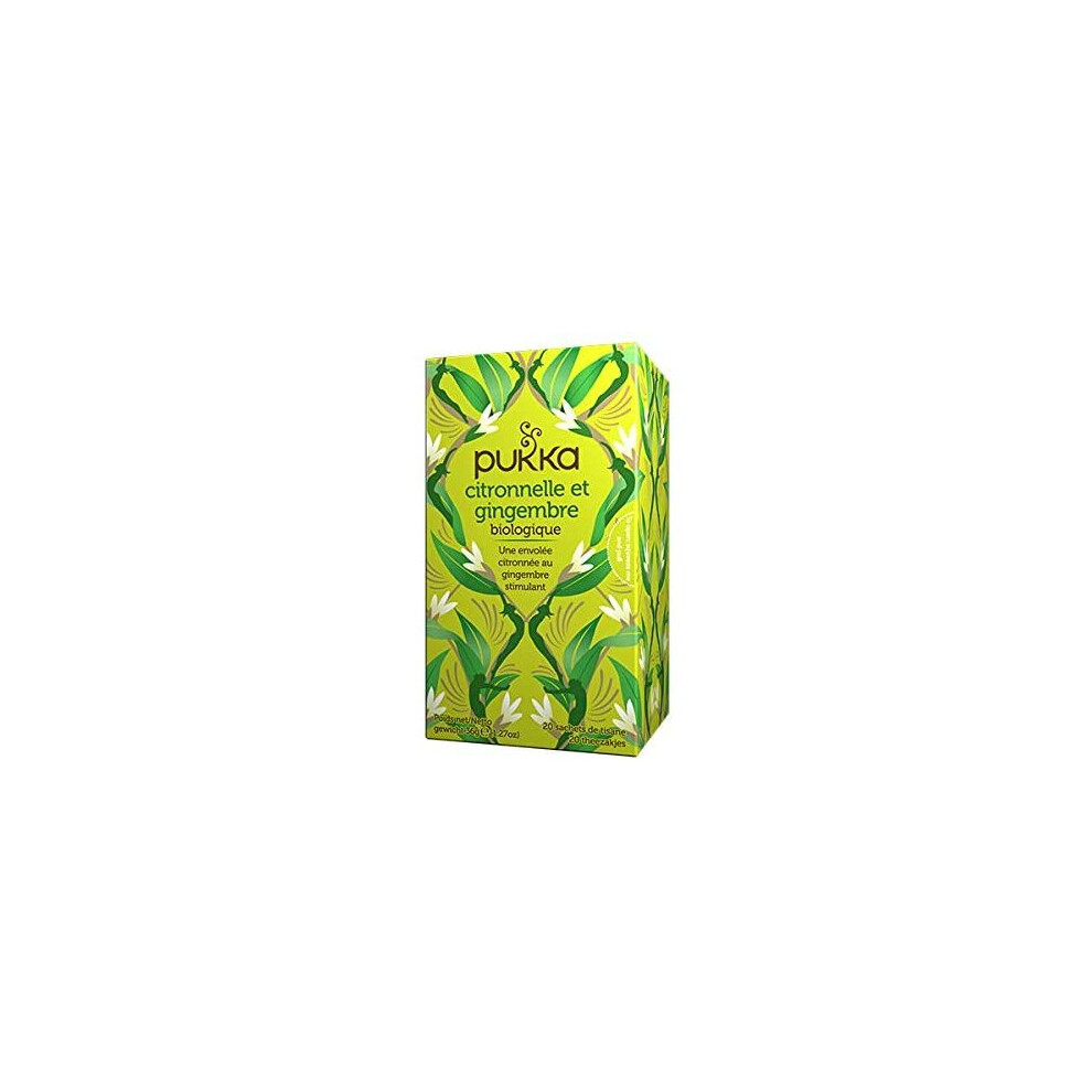 Pukka - Tea Lemongrass Ginger Organic - 20 Bags - Lot Of 3 - Price Per Lot - Fast Delivery