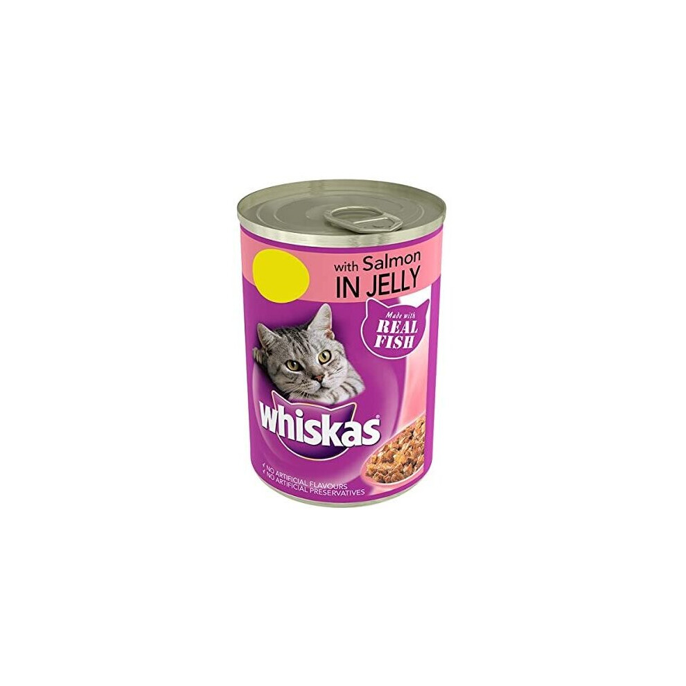 WHISKAS Can Salmon in Jelly 390g (Pack of 12)