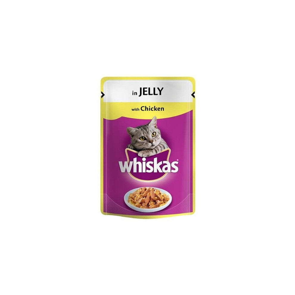 WHISKAS Pouch in Jelly with Chicken 100g (Pack of 24 x 100g)