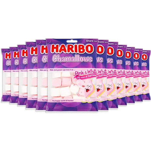 Haribo Haribo Chamallows Pink & White Marshmallows 140g (Box of 12) 1