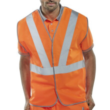 (4XL) Beeswift - RAIL SPEC VEST 100% POLY 100% POLYESTER - Orange - Hi Vis