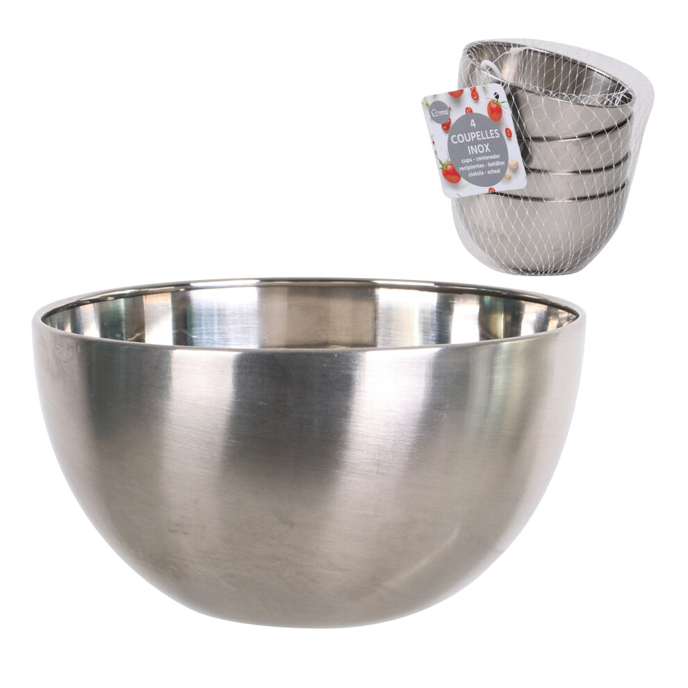 Set of 4 Stainless Steel Food Preparation Bowls Kitchen Food Sauce Pinch Bowls