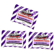 Fishermans Friend Blackcurrant Flavour Lozenges with Sweeteners 25g-PACK-OF-3 by Fishermans