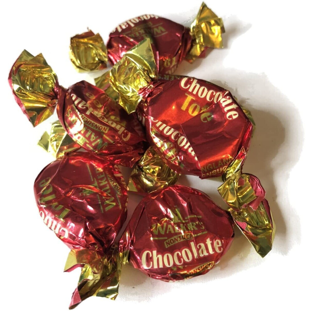 Walkers Chocolate Toffee Wrapped Retro Sweets Traditional Old Fashioned Candy (100G) Dark