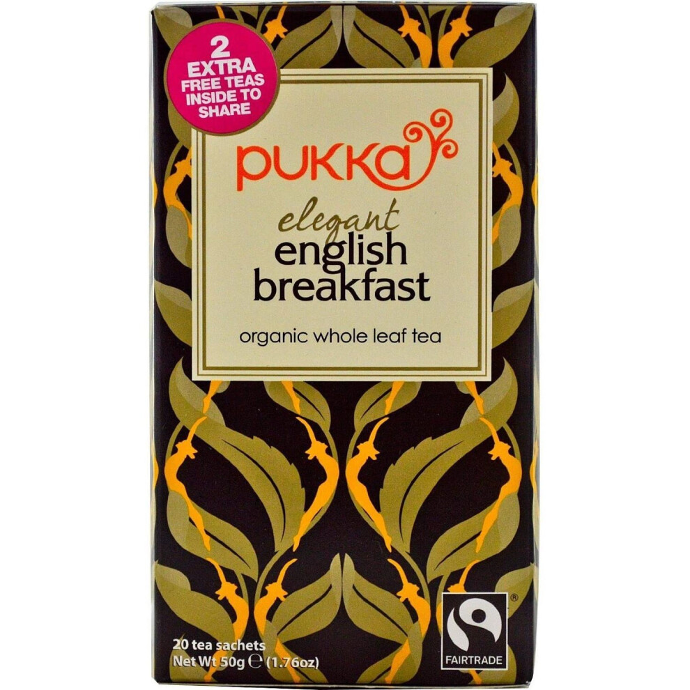 Pukka Herbs - Elegant English Breakfast Tea | 20 sachet | (2 Pack)