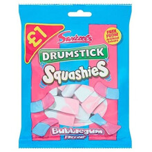 Swizzels Drumstick Squashies Bubblegum Flavour (Pack of 12 x 145g)