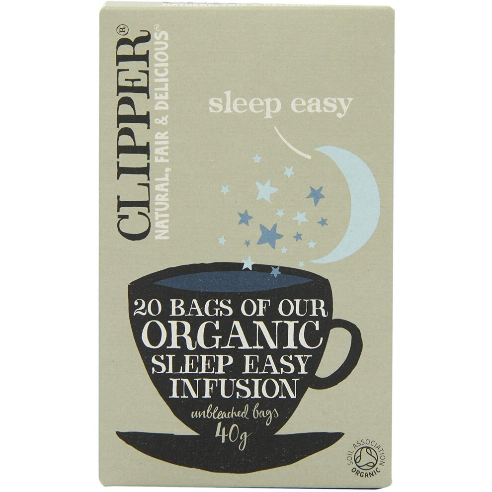 Clipper Organic Sleep Easy (Cinnamon, Chamomile and Valerian) Infusion Tea Bags 40g (20's) x6-120 Tea Bags