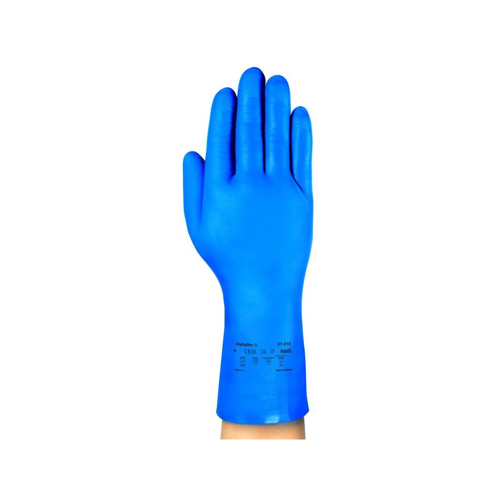 Ansell AlphaTec 37-310, Multipurpose Nitrile Gloves, Reusable Gloves, Latex Free Gloves with Chemical Protection, Cooking and Cleaning Gloves, Blue Nitrile Gloves Large, 12 Pairs- Packaging May vary - Image 4