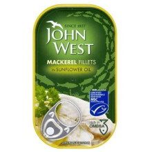 John West Mackerel Fillets in Sunflower Oil 10x125g