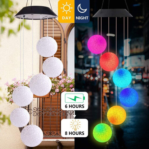 Ranpo Outdoor Solar Wind Chimes Color Changing LED Lights 2
