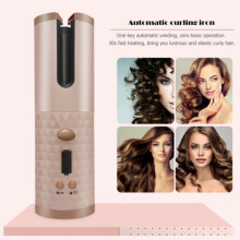 (Rose) Fer à friser sans fil automatique | Boucleur de cheveux portable