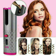 (Gray) Automatic Cordless Curling Tongs | Portable Hair Curler