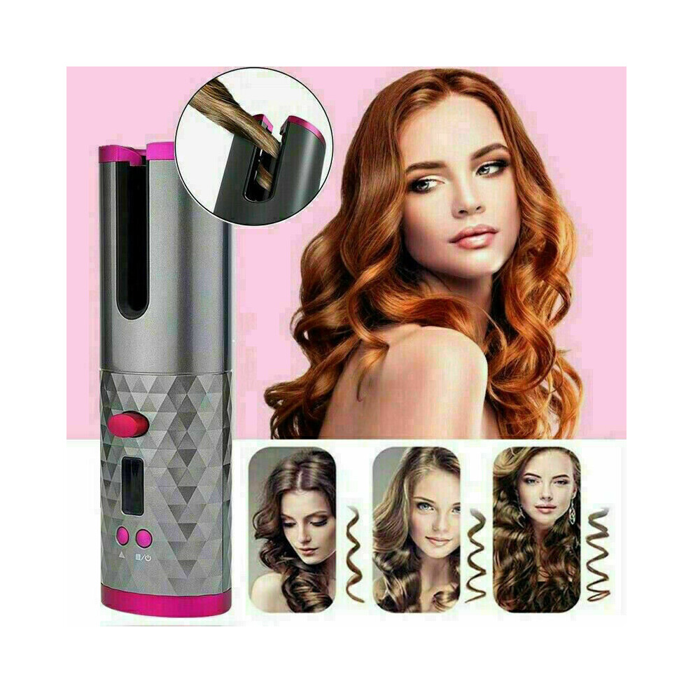 Lovehome (Gray) Automatic Cordless Curling Tongs | Portable Hair Curler