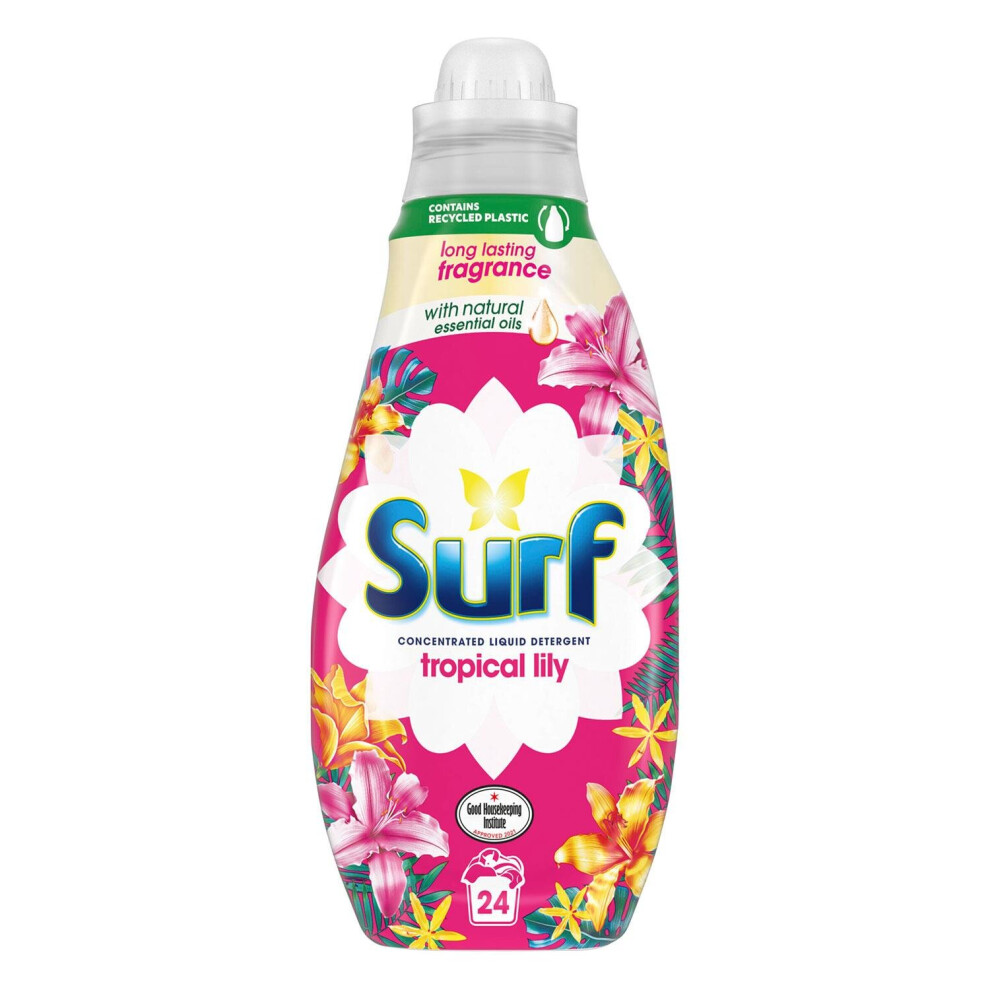 8x 24W Surf Tropical Oasis Lasting Fragrance Liquid Detergent 648ml