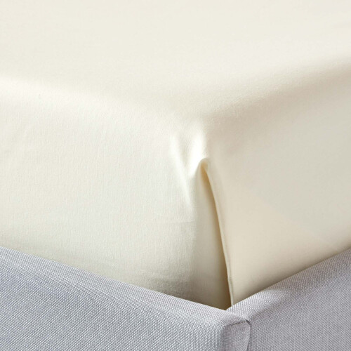 Homescapes (King, Cream) 1000 Thread Count Egyptian Cotton Flat Sheet Luxury Bed Sheet 2