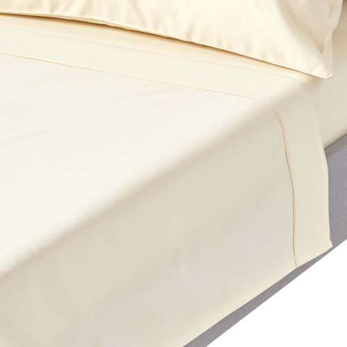 Homescapes (Double, Cream) 1000 Thread Count Egyptian Cotton Flat Sheet Luxury Bed Sheet