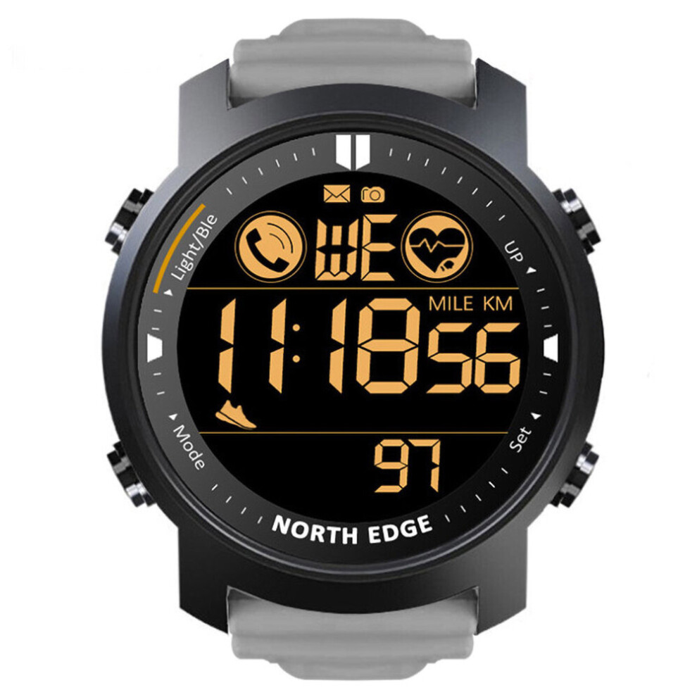(Black) Smart Watch Waterproof 50M Sport Pedometer Stopwatch Heart Rate Black 9062857003031