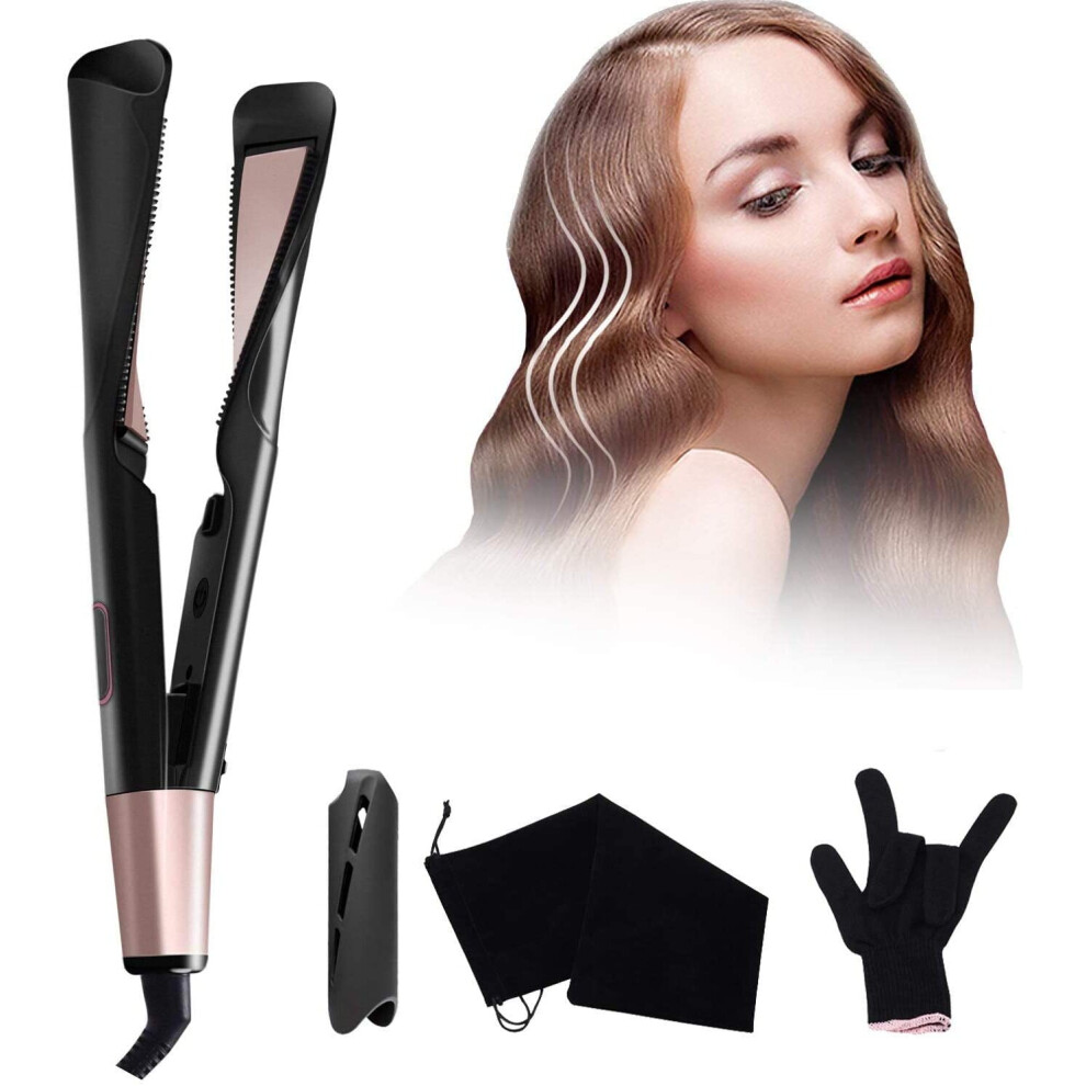 2-in-1 Hair Straightener  Curler With LCD Digital Display