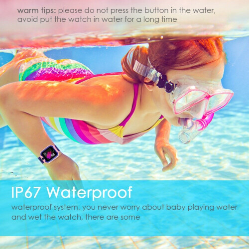 (Blue) Waterproof Kids Smart Watch Anti-Lost Safe Tracker SOS Call For Android iOS 2