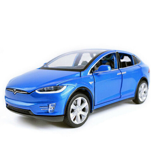 Sky 1:32 Tesla Model X 90D SUV Model Car Kids Gift Blue 1