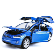 1:32 Tesla Model X 90D SUV Model Car Kids Gift Blue
