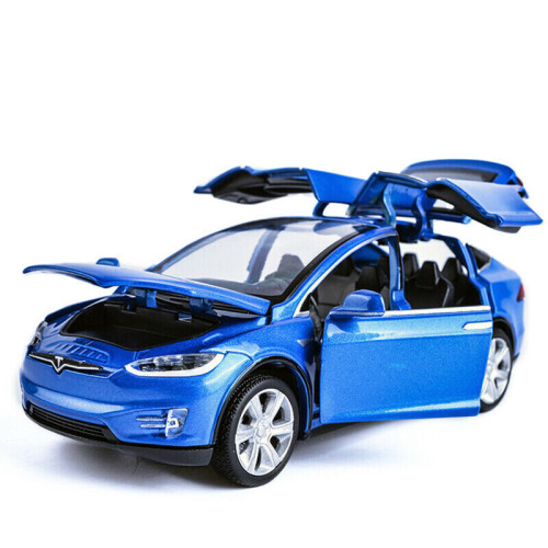 1:32 Tesla Model X 90D SUV Model Car Kids Gift Blue