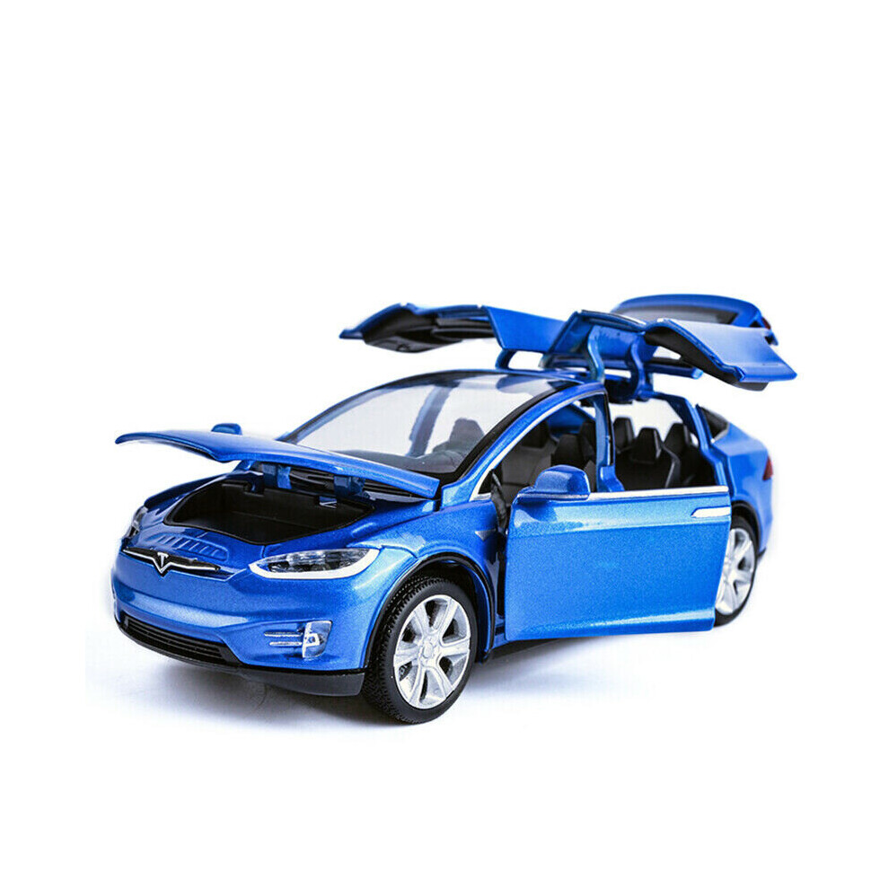 1:32 Tesla Model X 90D SUV Model Car Kids Gift Blue