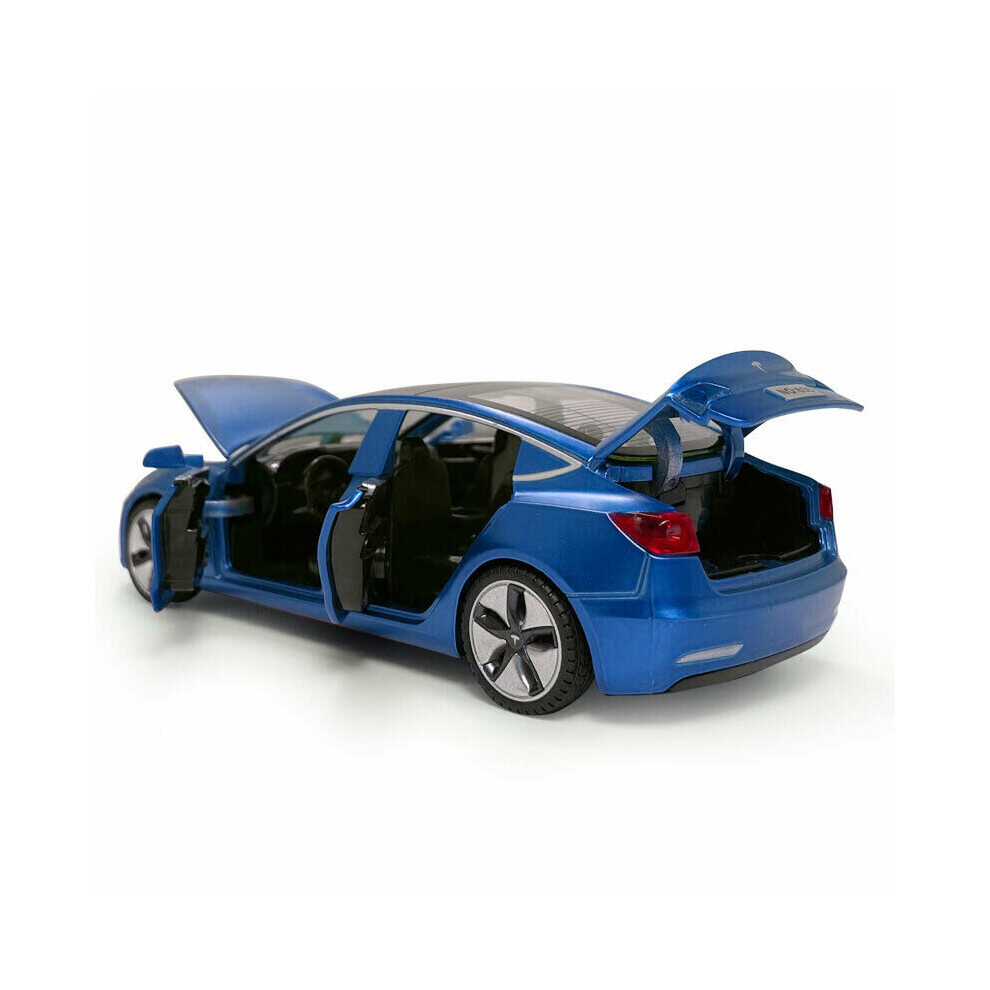 Car Model 3 1:32 Scale Alloy Diecast Pull Back Electronic Toys With Lights And Sound, Mini Vehicles Toys For Kids Gift Tesla Car Lovers (Red) In | Whizz - Foto 3