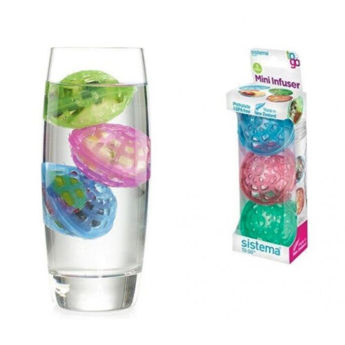 Sistema Sistema to Go Fruit Mini Infusers - Plastic, Multi-Colour, Pack of 3 1