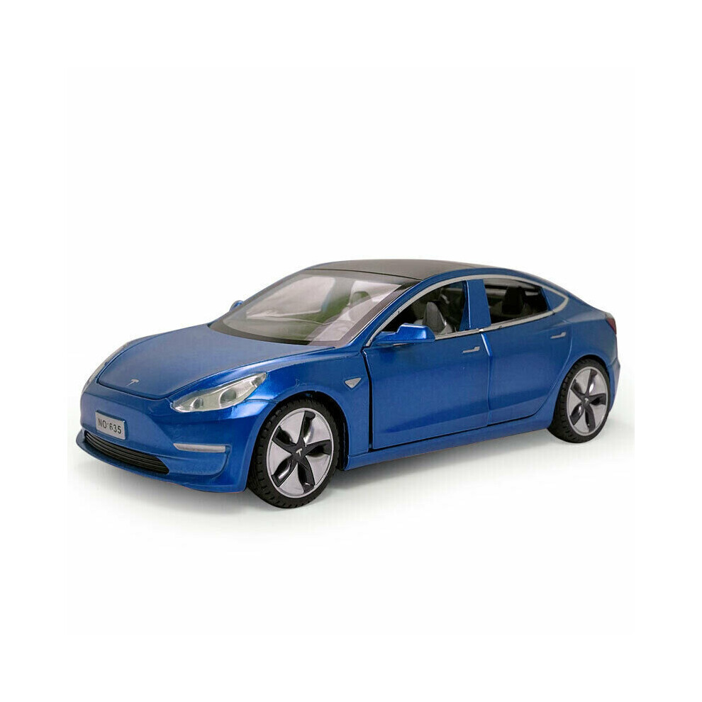 1:32 Tesla Model 3 Alloy Car Model Kids Gift Blue