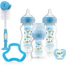Dr Brown's Natural Flow Options+ Anti-Colic Baby Bottle Gift Set, Blue