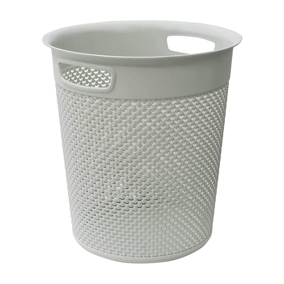 Droplette Design Plastic Bin, 12L, 30 X 29cm Approx, Grey, One Size