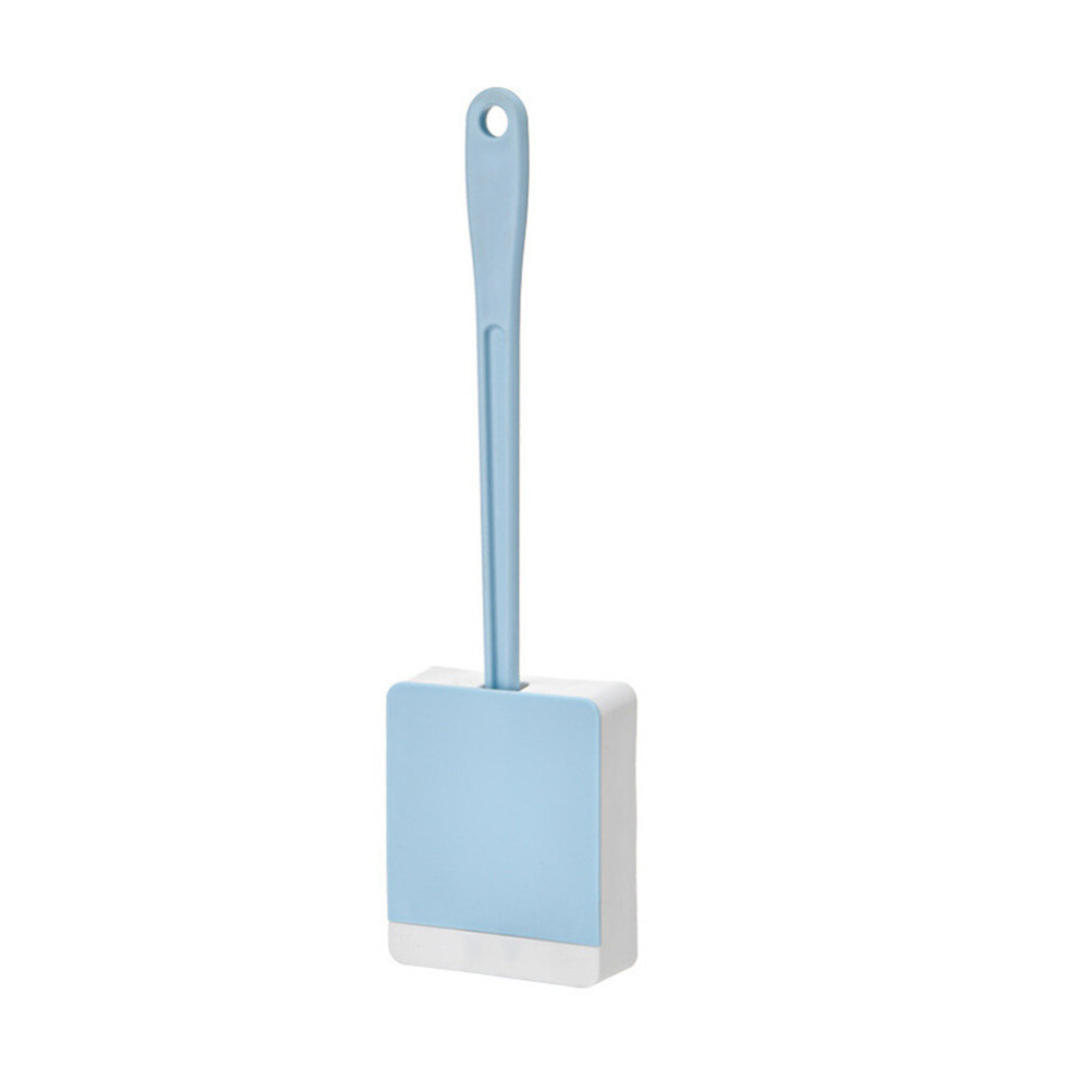 2Pcs 2021 Silicone WC Toilet Brush Flat Head Flexible Soft Bristles Bathroom Brush With Quick Drying Holder Set Cleaning Brush Set